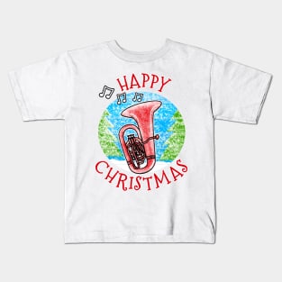 Christmas Tuba Tubaist Brass Musician Xmas 2022 Kids T-Shirt